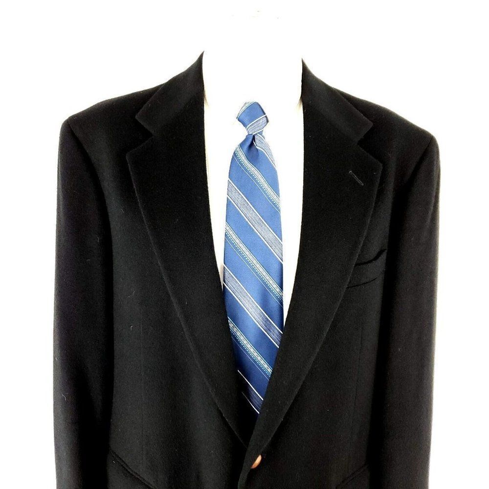 Polo Ralph Lauren 100% Camel Hair 2 Leather Button Sport Coat 40R Black‎